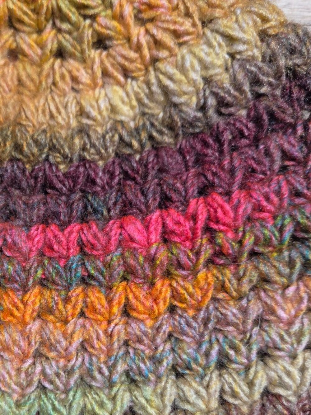 Artisan Handmade Crochet "70s Flashback" Cozy Boho Slouch Hat - Picture 7 of 8